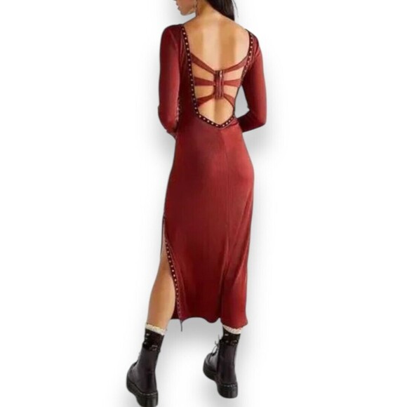 Free People Simone Red Midi Dress - Picture 8 of 16